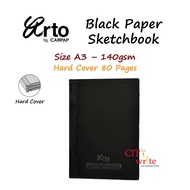 <Arto Black Papers 140gsm> Size A3 Hard Cover Sketch Book 80 pages