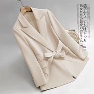 [Ginie] COD Ready Stock Free Shipping A-CDSL2025 Spring Autumn Small Commuter White Laced-Up Suit Fr