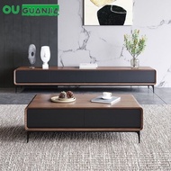 OU Tv Console Straw Nordic Living Room Cabinet Modern Minimalist Coffee Table Combination Set High-foot Style Integrated Floor OU238