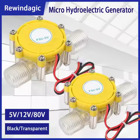 Newest Hot 1PC 80V 12V 5V 10W DC Micro Hydro Generator Tap Water Flow Hydraulic DIY 1/2 Inch Alterna