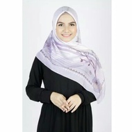 Mei Chen Jilbab Motif Hijab Segi Empat Voal Motif Daun A13 Ungu