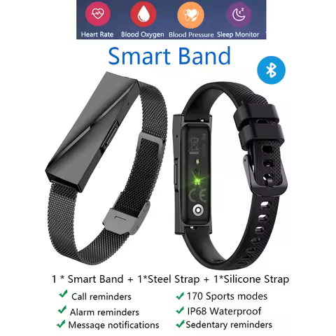 Smart Wristband Waterproof Fitness Heart Rate Blood Pressure Blood Oxygen Monitor Sports Tracker Ele