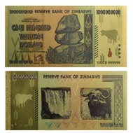 TERBAGUS Zimbabwe Gold Foil 100 000 000 000 000 Dollar Souvenir Per 1