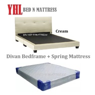 YHL 8 INCH SPRING MATTRESS AND DIVAN BEDFRAME