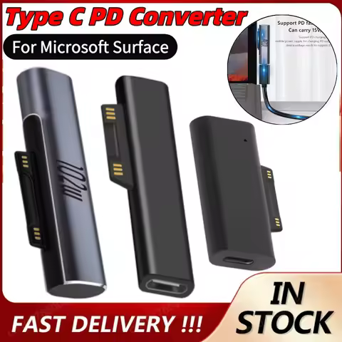 For Microsoft Surface Pro X 8 7 6 5 4 3 Go Book to Type C PD Tablet Plug Adapter