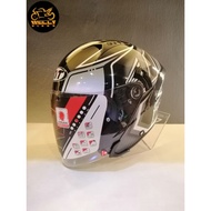 KYT Helmet Casco NFJ NF-J Honda WHITE DEMON Open Face Double Visor ( size L )