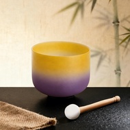 Hye-eun 8inch Purple&Yellow Crystal Singing Bowl 440hz/432/528hz Meditation Sound Bowl with/without 