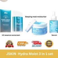 JSKIN Beauty Skin Barrier 3in1 set, Hydra moist sleeping mask, HY-Drop glow serum, Hydra Shield suns