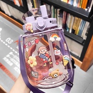 tumbler with straw cute transparent 1300ml 1000ml