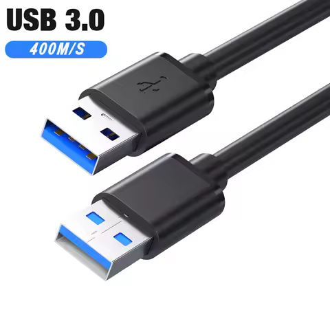 USB 3.0 Extension Cable Double USB A Male to Male USB3.0 Extender Cord Data Transmission for Hard Dr