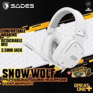 SADES Snowwolf Gaming Microphone Headset connect PS4/XBOXONE/Laptop/Nintendo Switch/VR/Mobile Device