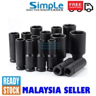 1/2" Impact Deep Socket 6point 8-26MM, Black Socket, Long Socket