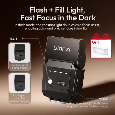Ulanzi SL03 Mini Camera Flash Light Speed Lite for Canon for Sony for Nikon for Fuji Camera DSLR Vlo
