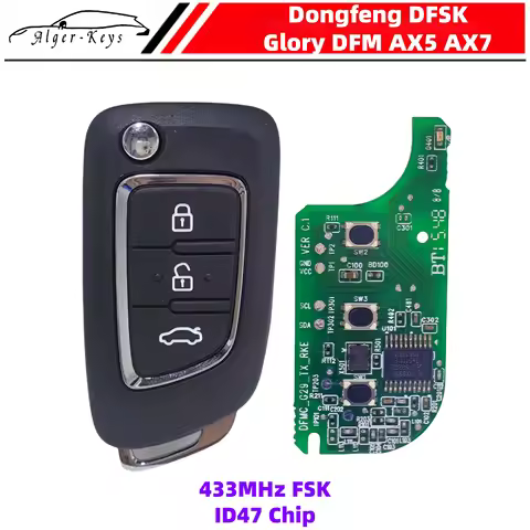 Algernon-keys Original Car Folding Flip Remote Key 3 Button 433Mhz with ID47 Chip for Donfeng DFSK G