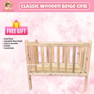 Star Baby Classic Wooden Beige Crib for Baby