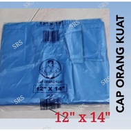 CAP ORANG KUAT 12" X 14" PLASTIC BAG#SINGLET BAG#T-SHIRT BAG#12"x14"#
