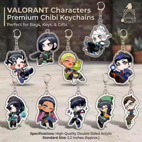 VALORANT Acrylic Keychain Double-Sided Chibi Jett Sage Killjoy Reyna Pendant Bag Accessories Fans Co