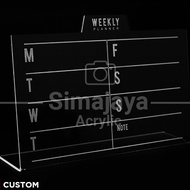 Monthly Planner Acrylic Schedule Weekly Planner/ Acrylic Menu/