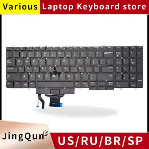 Replacement US/RU/SP Russian Laptop Keyboard For Dell PRECISION 7530 7540 5540 P74F 15-7530 M7530 E7
