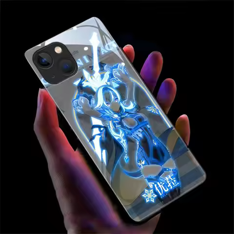 Eula Of Genshin Impact LED Light Up Phone Case Glowing Back Cover For Samsung S26 S25 S24 S23 S22 S2