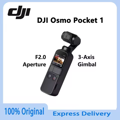 Original DJI Osmo Pocket 1 Compact 3 Axis Gimbal 100Mbps High Bitrate Video Camera with Memory Card 