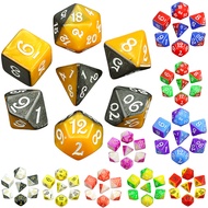 Double Color Dice Polyhedral Digital Dice Set Multi-Color for Boardgame As Gift Entertainment  7 Dic