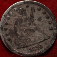 1876 Philadelphia Mint Silver Seated Liberty Quarter Dollar