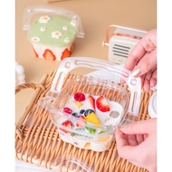 (READY STOCK) 20 Pieces Transparent Cake Box with Handle, Cake Bento Bowl, Cake Bento Container, Ben