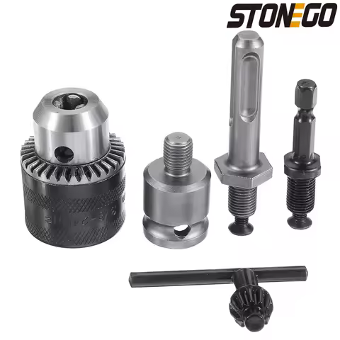 1 Set 1.5-10mm Drill Chuck Adapter 3/8-24UNF Thread Changed Impact Wrench Into Electric Drill Conver