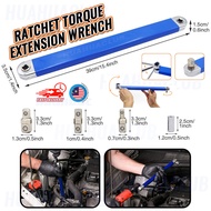 MY Ready🔥 Car Offset Extension Wrench Ratchet Torque Spanner free 4 Adapters High Carbon Steel Hand 