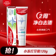 高露洁（Colgate）小苏打牙膏美白亮白牙齿牙黄牙渍含氟防蛀成人清新口气 小苏打茉莉白茶味牙膏 120g 1支