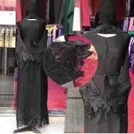 Jubah berbunga di lengan dan kaki Abaya dari Arab Saudi Dress makan malam dinner Baju akad Nikah Ber