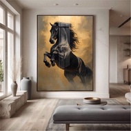 (with frame)black horse wall decoration canvas prints