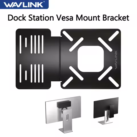 WAVLINK Docking Station Mount for Workstation Behind Monitor Vesa Mounting Electrolytic Iron Dock Ho