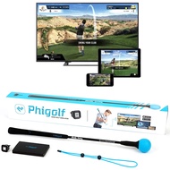Phigolf WGT Edition Mobile and Home Smart Golf Simulator with Swing Stick, Golf Swing Trainer Aid Equipped with Motion Sensor &amp; 3D Swing Analysis, Compatible with Phones, Tablet PC