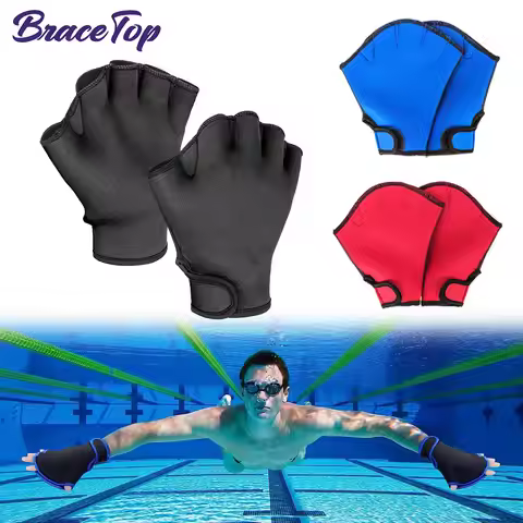Swimming Gloves Aquatic Swim Training Gloves Neoprene Gloves Webbed Fitness Water Resistance Trainin