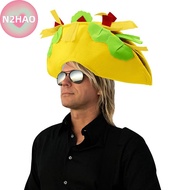 N2HAO Mexican Taco Hat Men's Felt Taco Hat For Adults Fast Food Halloween Costume Prop Unisex Women 