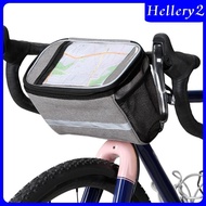 [Hellery2] Bike Handlebar Bag Multifunctional Reflective Stripe Bike Basket Front Bag