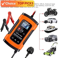 Foxsur Car Battery Charger Motorcycle Acid Battery Charger Battery Pulse Repair 12V 5A