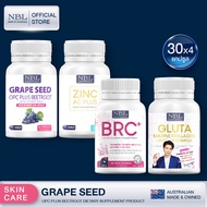 [ชุดโปรโมชั่น 4] NBL Gluta Marine Collagen / Zinc AC Plus / BRC+ / Grape Seed OPC Plus Beetroot (30 Capsules)