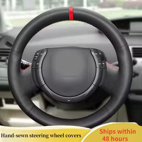 Car Steering Wheel Cover Microfiber Leather For Citroen Triumph Old C4 C-quatre Car Interior Car Sty