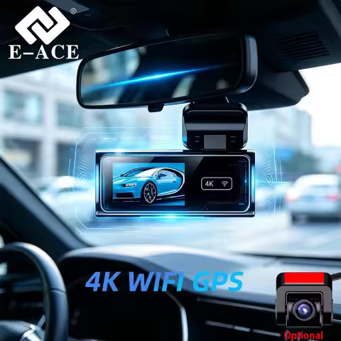 E-ACE B27 UHD 4K DashCam For Car Camera WIFI GPS Front Optional 1080P Rear Black Box 24H Parking Mod