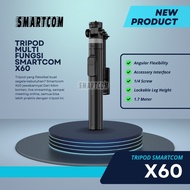 SMARTCOM Tripod Tongsis X60 WHITE Bluetooth Hand Stabilizer Hp Gopro Camera Selfie Stick