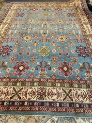 "Elevate Your Space with Authentic Afghan Craftsmanship: Handmade 100% Wool Oriental Kazak Carpet 32