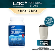 [Expiry Dec 2027] LAC Extra Strength Fish Body Oil 1000mg (90 Softgels) for Brain and Heart Health