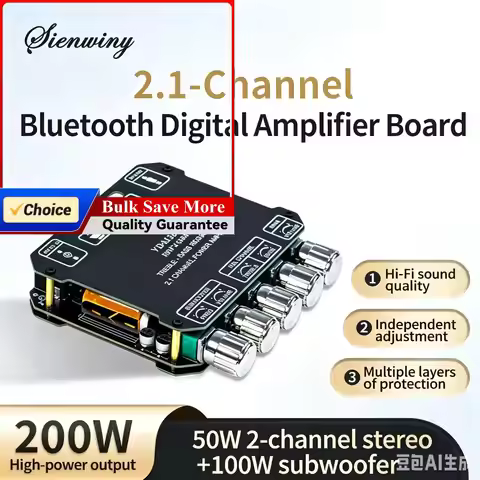 2.1 Channel Bluetooth Audio Amplifier Board YS-MT21 50Wx2+100W Hi-Fi Stereo Subwoofer Audio Receiver