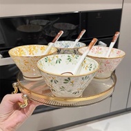 Ceramic Bowl Japanese Style 5-Inch Hat Bowl ins Style Household Ceramic Eating Underglaze Color Rice