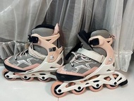 Oxelo 粉白色 單排滾軸溜冰鞋