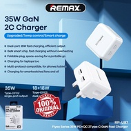 Original Remax 35W 2 Type C 3 Pin GaN Fast Charger UK Plug Plug Mini Charger U87 PD + QC 35W Fast Ch