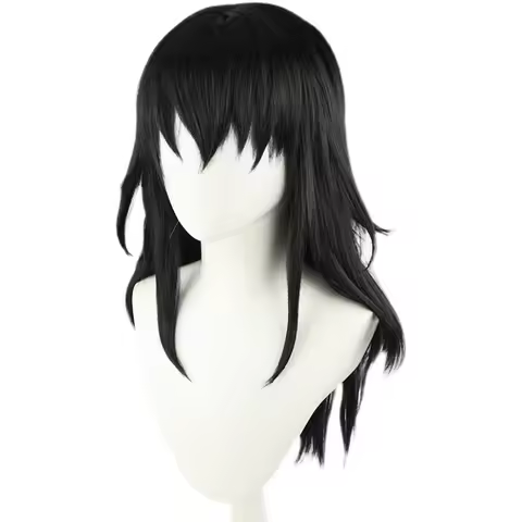 Demon Slayer Suma Cosplay Wig Kimetsu No Yaiba Season 2 Black Long Heat Resistant Hair Wigs